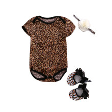 Hirigin Nyfødt Baby Jente Sommerklær Sett 0 3 6 12 Måneder Kortermet Jumpsuit Blomster Jumpsuit Jumpsuit + Sko + Pannebånd Sett