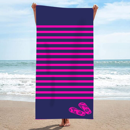 Πετσέτα μπάνιου μικροϊνών 75x150cm, εξαιρετικά ελαφριά ρίγα ουράνιου τόξου, πετσέτα