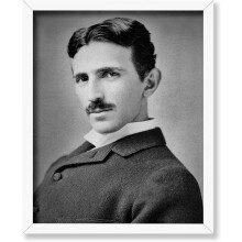 Poster vintage Nikola Tesla - Imprimeu retro savant, compatibil cu rama 11x14 - Cadou pentru artist, decor de perete