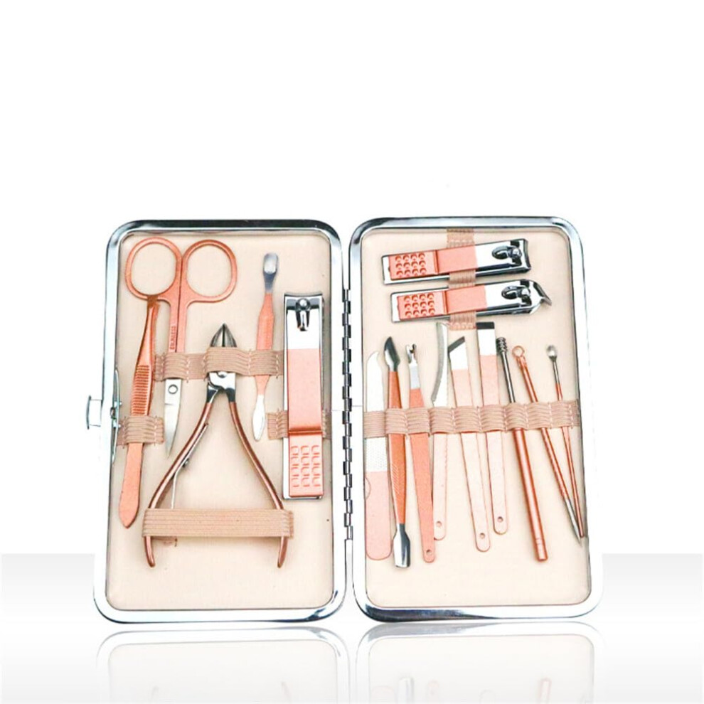 Manicure Set and Pedicure Kit, 16Piece Stainless Steel Nail Care with Case for Professional Grooming