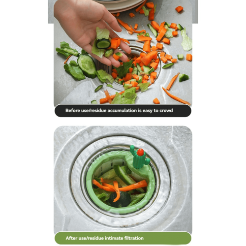 Cactus Kitchen Sink Drain Strainer,Cactus Sink Strainer, Multi-Functional Cactus Sink Draining Basket Filter 2pcs 2
