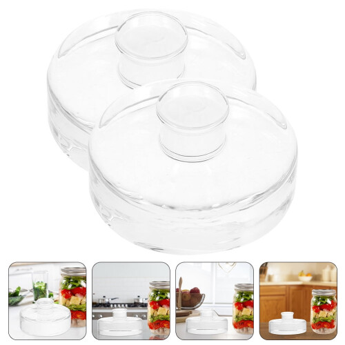 Mizh 2Pcs Fermentation Weights Heavy Fermenting Lids Mason Jars Fermentation Glass Weights 2