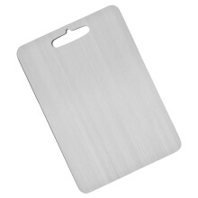 DoubleSided Stainless Steel Cutting Board with Easy Grip Handle, Large for Meat Vegetables Baking 23x34cm