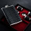 6 -Piece Black Leather Wrap Stainless Steel Hip Flask Set 5