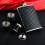 6 -Piece Black Leather Wrap Stainless Steel Hip Flask Set 6
