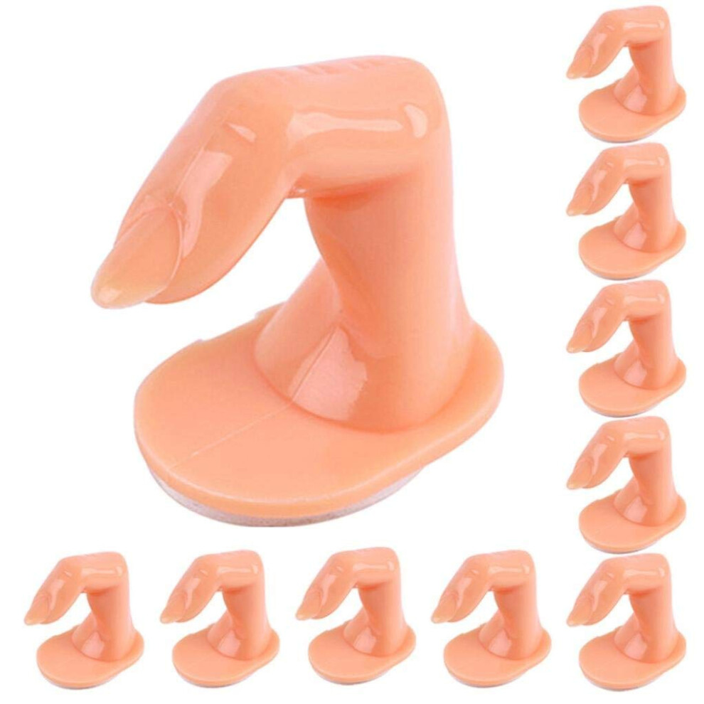 10 Pcs Soft Bendable Nail Practice Fingers Set with Realistic Surface for Acrylic and Gel Nails