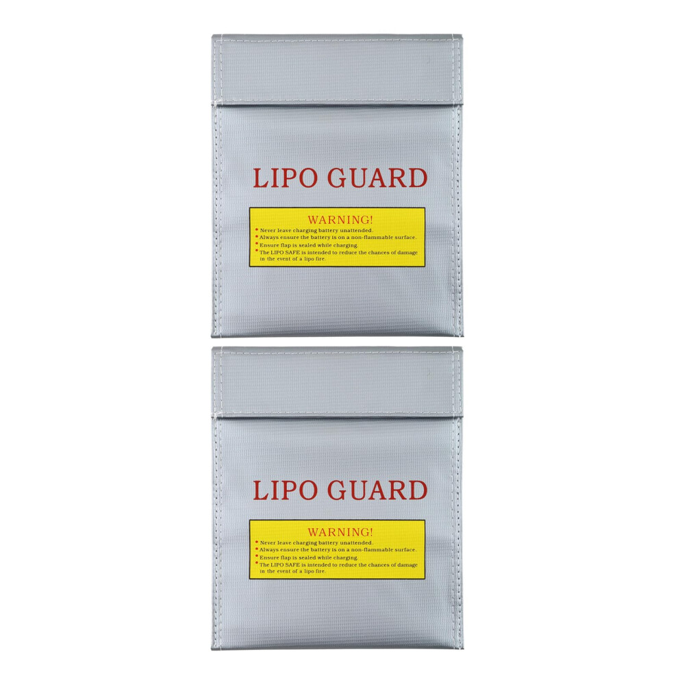 2Pcs Lipo Battery Fireproof Bag With Explosionproof Protection, Storage Pouch 18X23cm Organizer 9365369121959