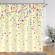 Rideau de douche DEKAXID à pois et lignes géométriques, uni, coloré, moderne et simple, en polyester lavable, pour la décoration de salle de bain