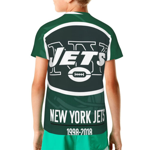 NY_JetsYouth Μπλούζα με κοντό μανίκι για αγόρια και κορίτσια με λογότυπο αθλητικής 1
