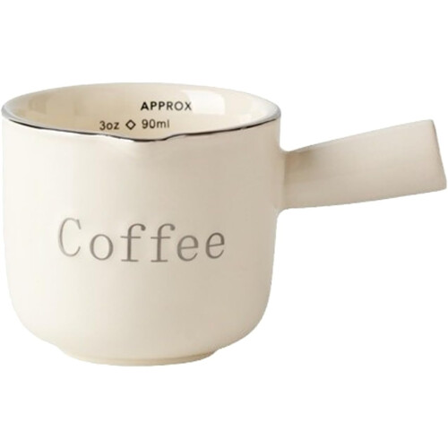 Ceramic Creamer Pitcher with Handle and Silver Rim, Ergonomic Grip, Precision Pour, Dishwasher Safe 2