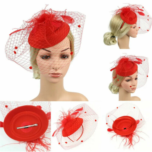 Γυναικείο καπέλο Fascinators με κορδέλα για τσάι και πάρτι - Μπλε σκούρο 2