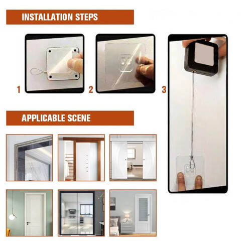 Automatic Pull Cord Door Closer Household Tools Set 2