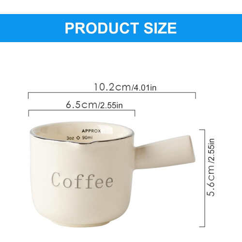 Ceramic Creamer Pitcher with Handle and Silver Rim, Ergonomic Grip, Precision Pour, Dishwasher Safe 1
