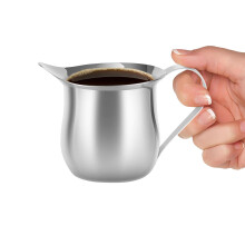 Milk Frothing Pitcher Stainless Steel with Ergonomic Grip and Curved Spout for Latte Art Coffee