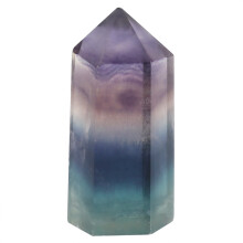 Hexagonal trollstavdesign Fluoritkvartskristall Meditationshjälpmedel Andlig helande sessioner Mental klarhet Aura-rengöring Positivt energiflöde