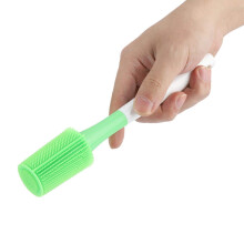 Silicone Bottle Brush with Flexible Long Handle and Soft Head for Kitchen Cup and Bottle Cleaning