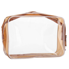 Nécessaire transparente, portátil e reutilizável, aprovada pela TSA, em PVC impermeável com zíper resistente para armazenamento multifuncional.