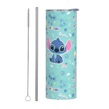 Cestovný hrnček Stitch Tumbler s objemom 20 oz, izolovaný, z nehrdzavejúcej ocele, na teplé a studené nápoje - kompatibilný s držiakmi na