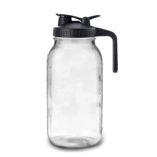 64-Unzen-Glaskrug mit Deckel, Weithalsgefäß, auslaufsicherer Wasserkrug für Wasser, Saft, Milch, Tee, Eiskaffee und Getränke