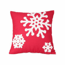 Funda de almohada roja Begin Clearance, fundas de cojín navideñas. Fundas de cojín de algodón con bordado de copos de nieve de invierno, 1 funda