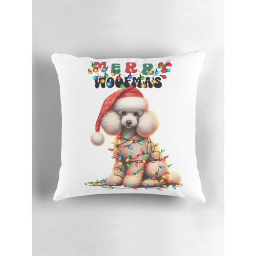 ASPORIC Merry Woofmas Άγιος Βασίλης Σκύλος Χριστουγεννιάτικες Καλύμματα Μαξιλαριού Κανίς 2
