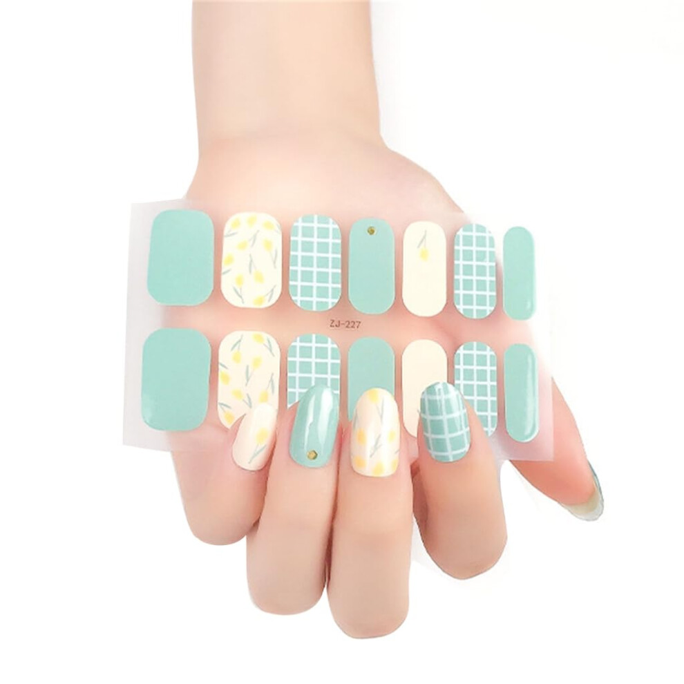 Glitter Nail Wraps Stickers SelfAdhesive UV Gel Salon Finish Easy Peel Removal 16pcs