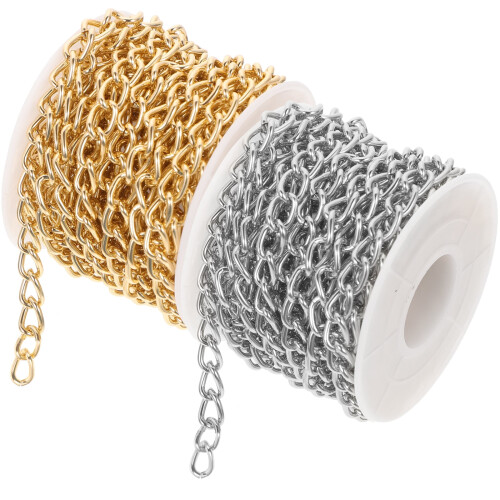 Onaparter2Rolls of Crafts Κατασκευή Αλυσίδας Στριφτή Τσάντα Αλουμινίου Αλυσίδες Ρούχων
