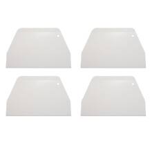 4 phíosa Uirlis Scríobtha Taosráin Maisiúcháin Císte Plaisteach Bán Cothrom 19cm x 12.5cm