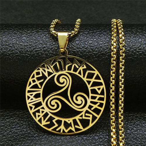 Κολιέ με κελτικό κόμπο Viking Triqu για άνδρες και γυναίκες από ανοξείδωτο ατσάλι με