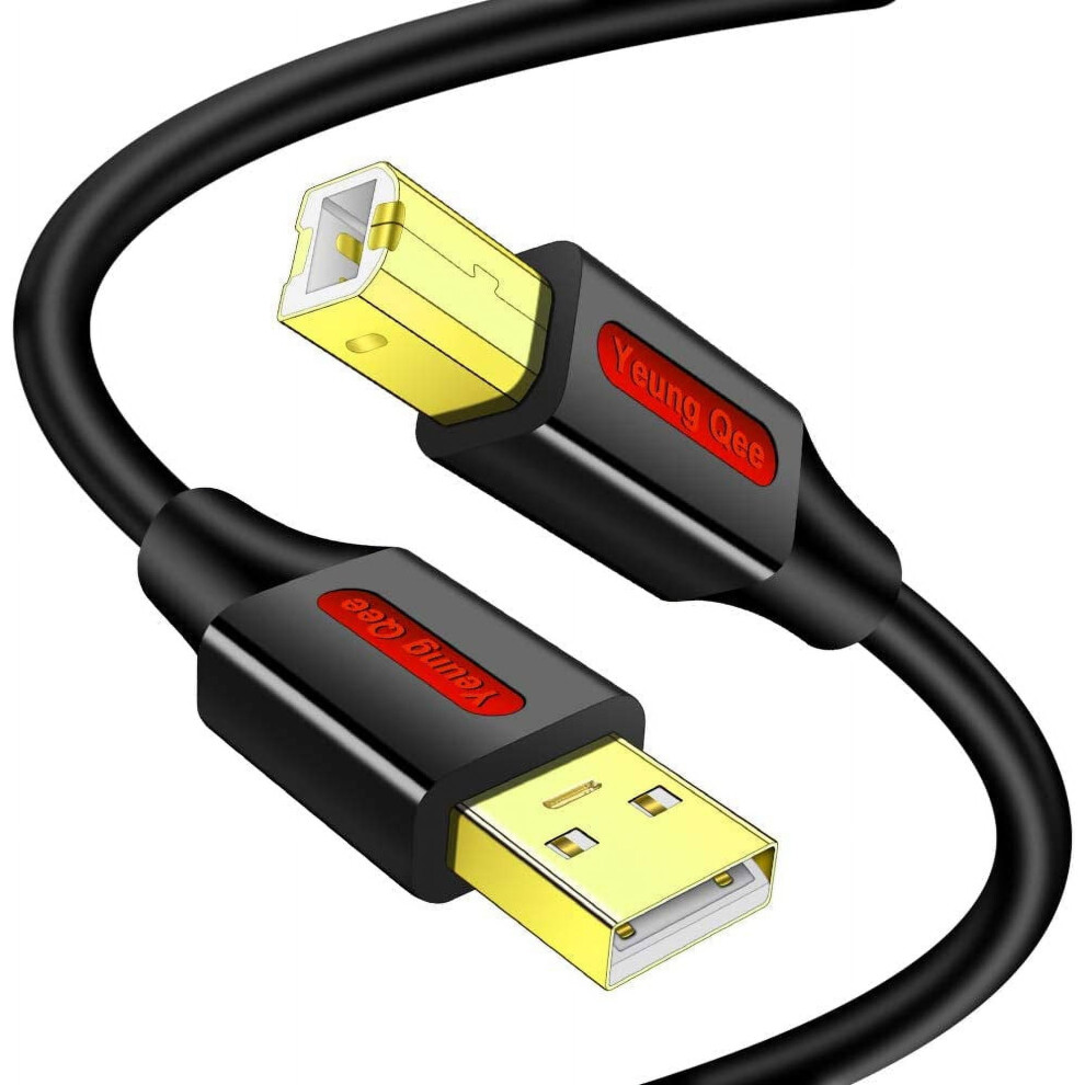 Printer Cable 12 Ft,Usb Printer Cable High Speed Usb 2.0 A Male To Type B Male Printer Scanner Cable Cord Compatible 9164030792777
