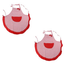 Avental de cozinha com estampa de bolinhas (2 peças), avental feminino com babados, avental com laço e estampa de bolinhas para o Halloween.