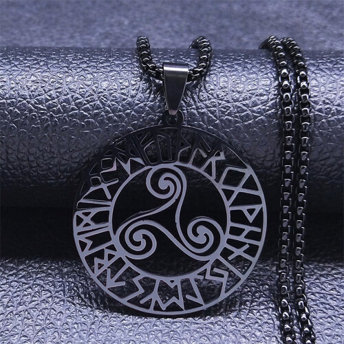 Κολιέ με κελτικό κόμπο Viking Triqu για άνδρες και γυναίκες από ανοξείδωτο ατσάλι με 2