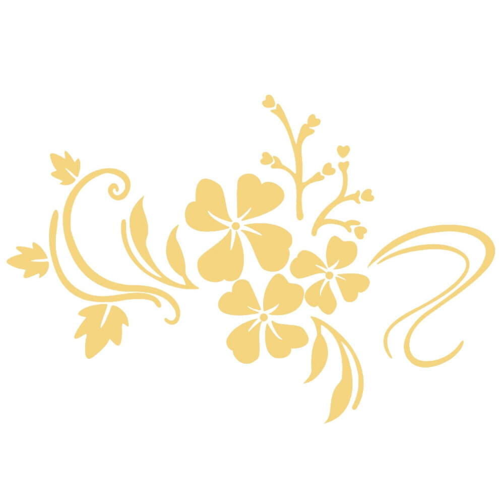 Delaman Mirror Sticker Home Parlour Room Mirror Plastic Flower Art Removable Wall Sticker Decoration Decal 1Pc(Golden) 9110895303092