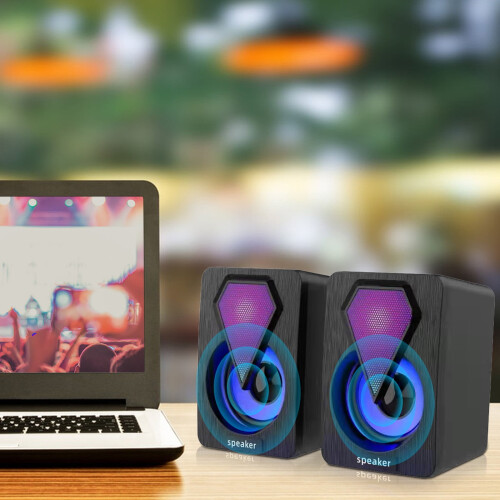 lulshou Ηχείο Υπολογιστή με Φωτισμό USB Κινητό Τηλέφωνο Φορητός Υπολογιστής