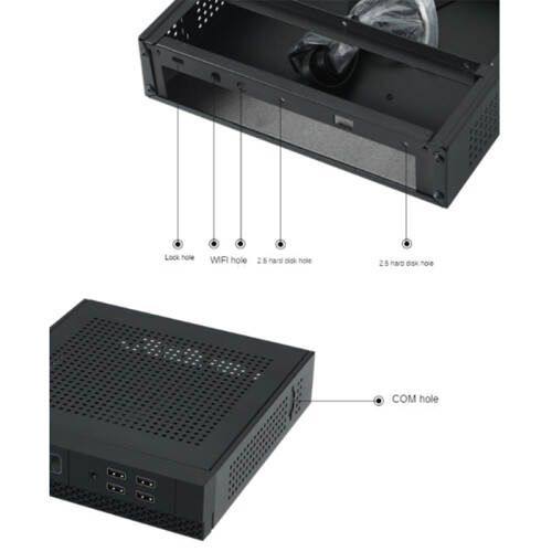 Μίνι ITX θήκη υπολογιστή HTPC Host Chassis USB2.0ITX περίβλημα βιομηχανικού ελέγχου για 2