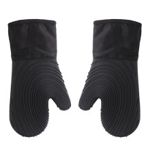 paire de gants de cuisine en silicone - Anti-brûlure, antidérapants, doublure en coton épais, résistants à la chaleur, compatibles micro-ondes -
