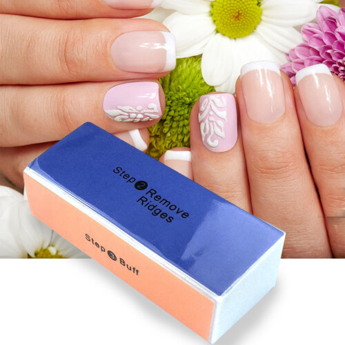 Happydeer Rectangular Sponge Four Sides Buffer Nail File Grinder Polishing Manicure Tool 2