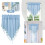 Cortinas Begine Clearance Azul Celeste, Bandôs Triangulares, Cortinas para Cozinha (5124 polegadas) A, Cortinas, 1 peça 2