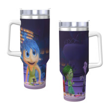 Vaso térmico Inside Out de 1.2 litros con asa y tapa con pajita, taza aislante de acero inoxidable, botella de agua, taza de viaje, portavasos,