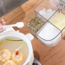 Liquidation cadeaux de Noël FloHua : Ensemble de 4 pots à épices multifonctionnels, organisateur de rangement pour épices ménager