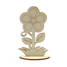 12 stuks onafgewerkte houten bloemen om te beschilderen, bloemendecoratie