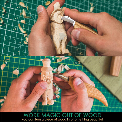 Lot de 5 blocs de bois à sculpter, en tilleul. 2