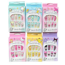 Sanrioed72PCS Faux ongles Hello Kitty Kawaii Couverture complète à presser Ongles artificiels Kawaii en acrylique pour filles