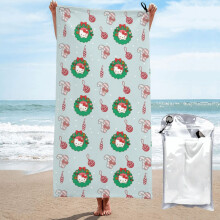 Hello Kitty julemikrofiberbadehåndkle, mykt, hurtigtørkende og bærbart for reise, svømming, sport, strand, trening (vertikal 31,5" x 63")