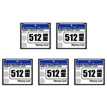 5 x 512 MB kompakt flash-minnekort for kamera, reklamemaskin, industrielt datakort
