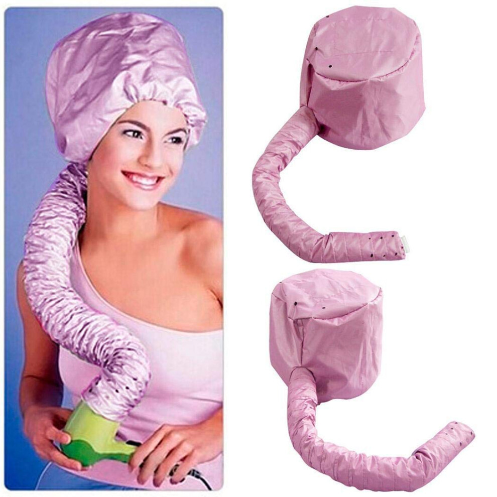 Silver Bonnet Hair Dryer Attachment With Adjustable Secure Fit And Long Hose For Conditioning Hair