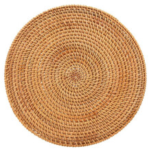 Sets de table ronds en rotin tressé à la main, en osier naturel tressé.