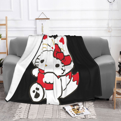 Η κουβέρτα Hello Kitty Flannel Fleece ρίχνει τις εξαιρετικά μαλακές άνετες ζεστά βελούδινα 1