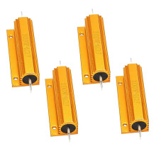 4x pozlátený hliníkový výkonový rezistor s odporom 100 W, 4 Ohm 4 R