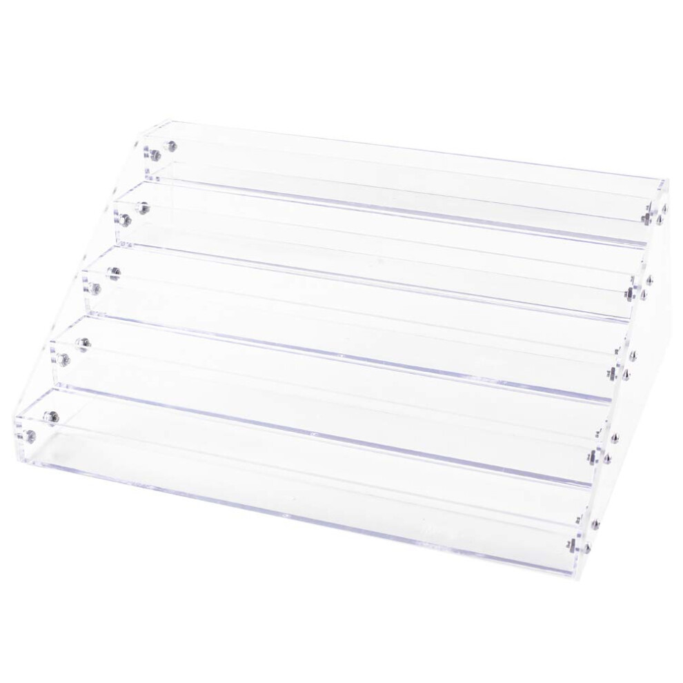 Acrylic Nail Polish Organizer 5 Tier Clear Step Rack SpaceSaving Display Stand for Countertop